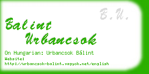 balint urbancsok business card